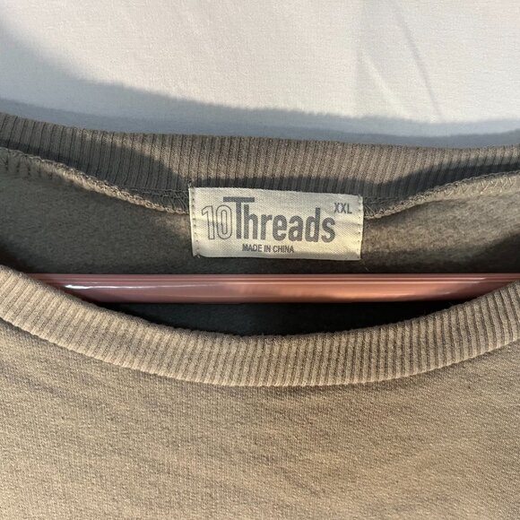 Thankful Women Sweat Shirt 2XL 10 Threads Taupe Sweatshirt Plus Size Preowned - Picture 2 of 3